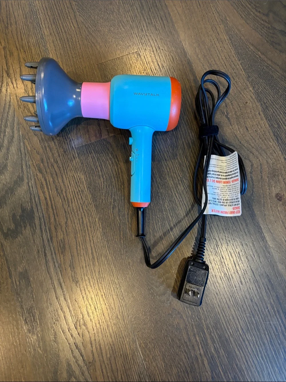 Wavytalk Kids Hair Dryer with Diffuser - Blue/Pink/Orange